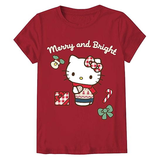 Little & Big Kid Girls Crew Neck Short Sleeve Regular Fit Hello Kitty Graphic T-Shirt