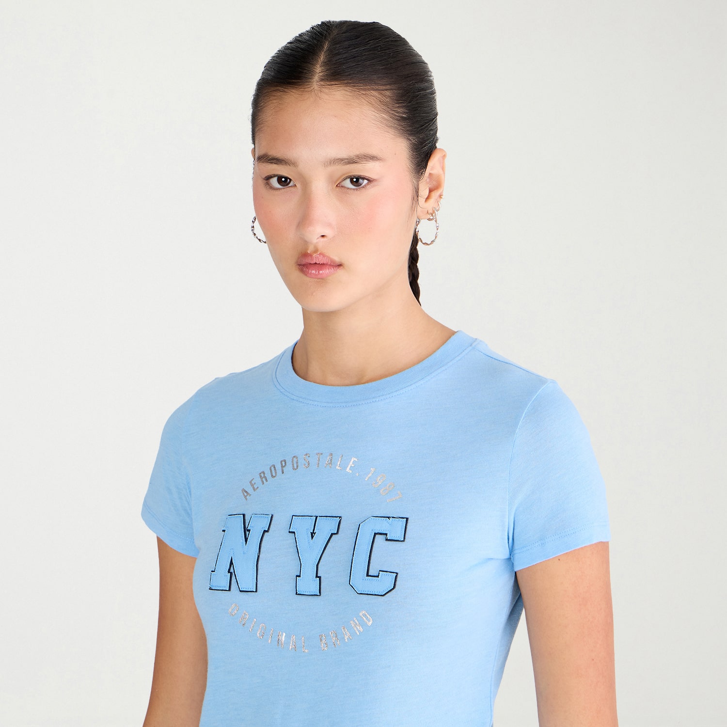 AEROPOSTALE Womens Crew Neck Short Sleeve Classic Fit Graphic T-Shirt
