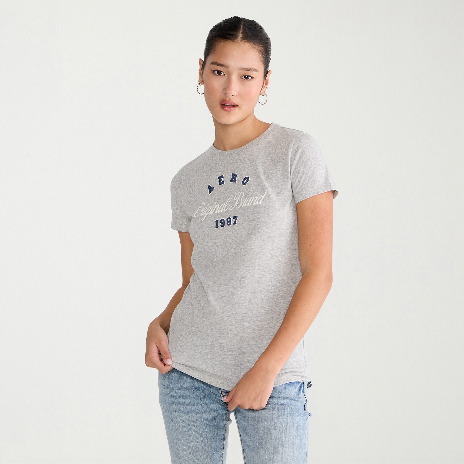 AEROPOSTALE Womens Crew Neck Short Sleeve Classic Fit Graphic T-Shirt