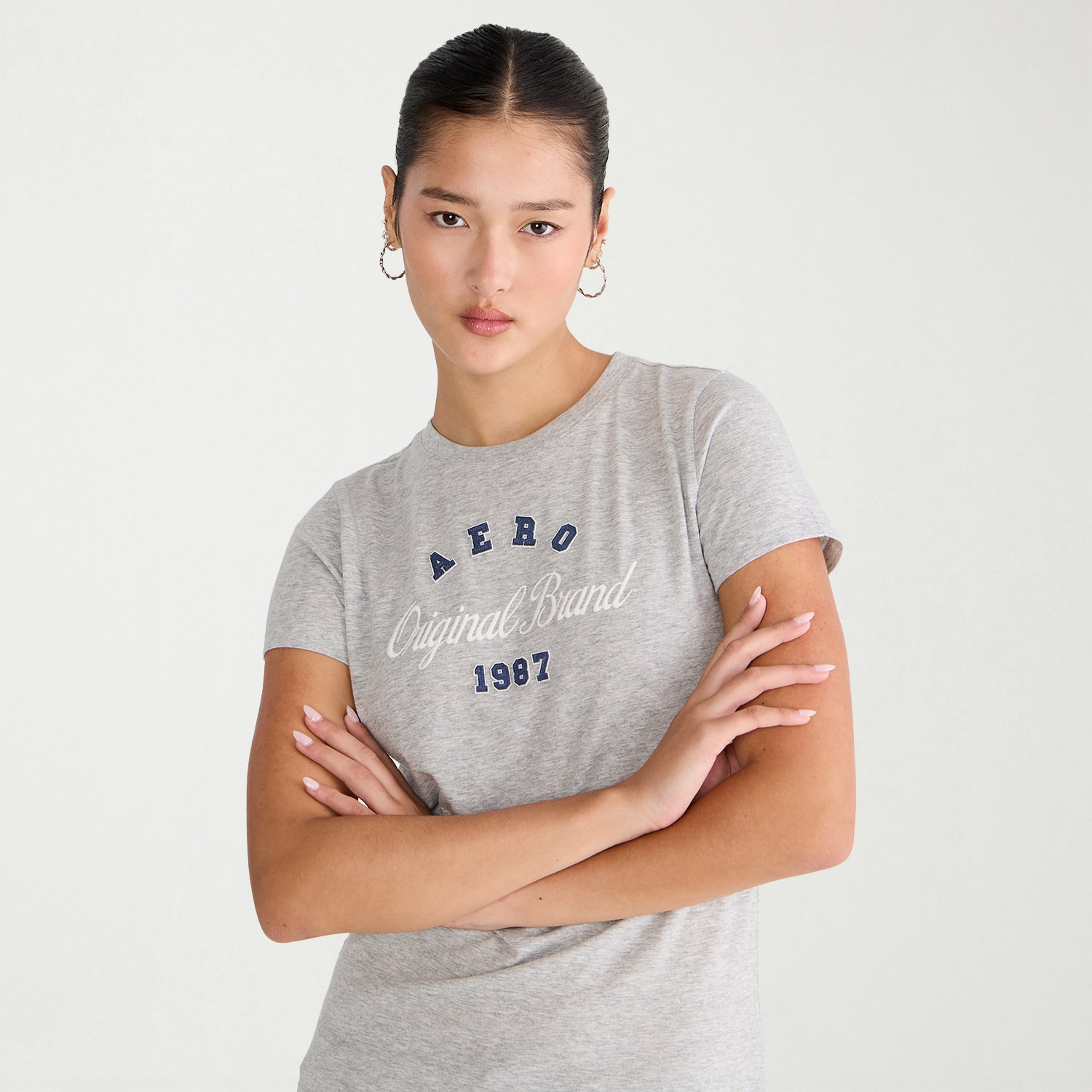 AEROPOSTALE Womens Crew Neck Short Sleeve Classic Fit Graphic T-Shirt