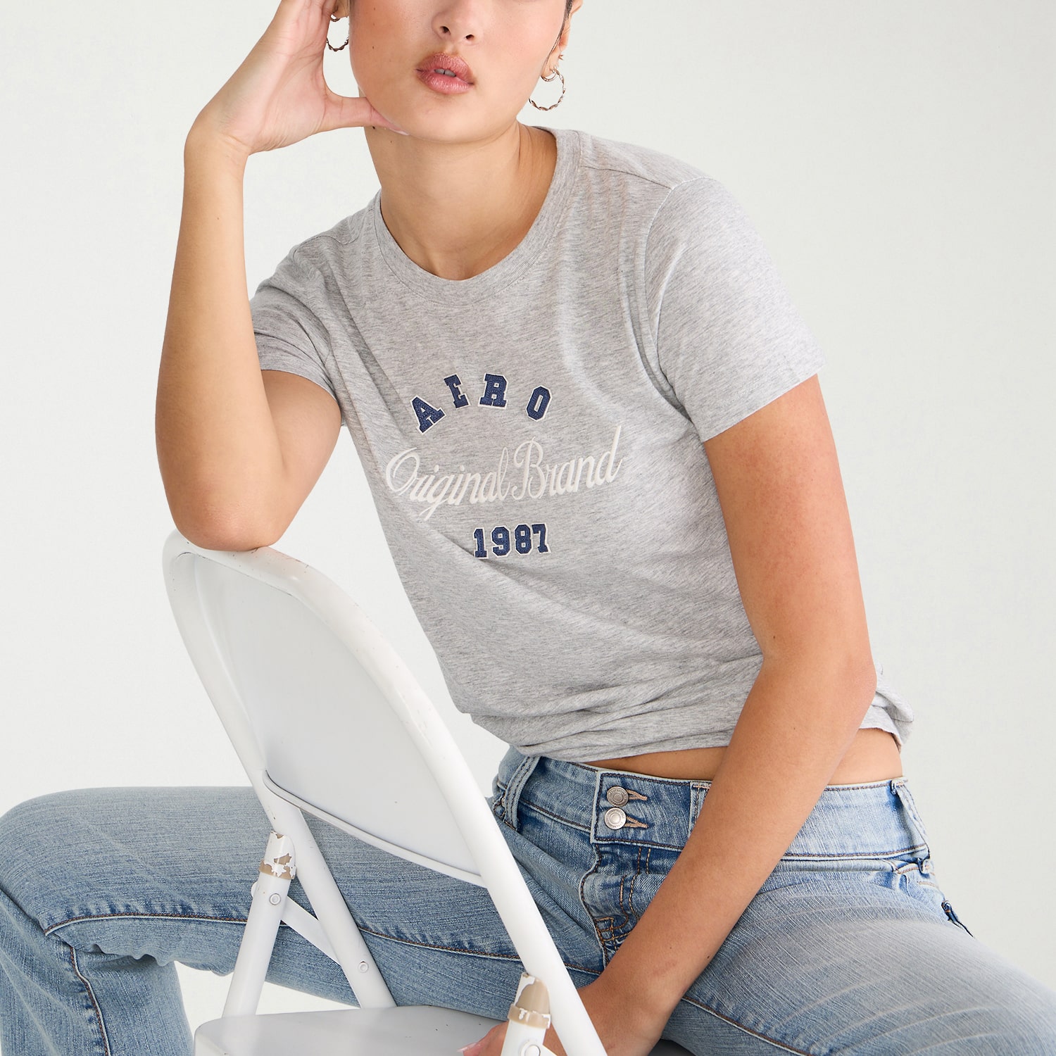 AEROPOSTALE Womens Crew Neck Short Sleeve Classic Fit Graphic T-Shirt