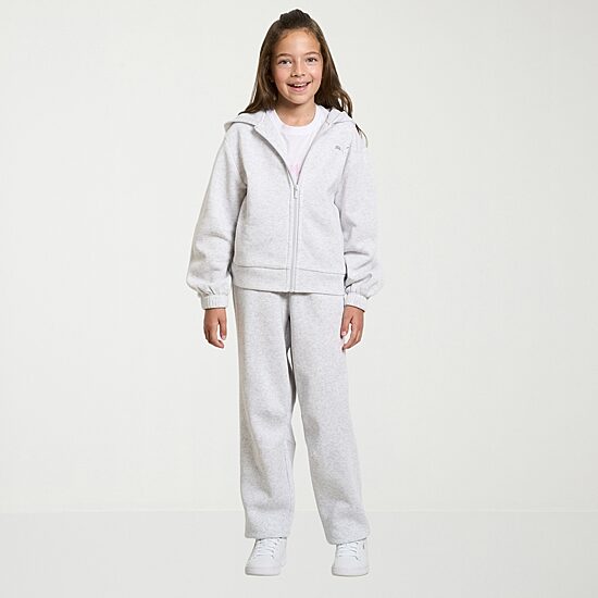 PUMA Big Kid Girls Mid Rise Cuffed Regular Fit Fleece Pull-On Pant