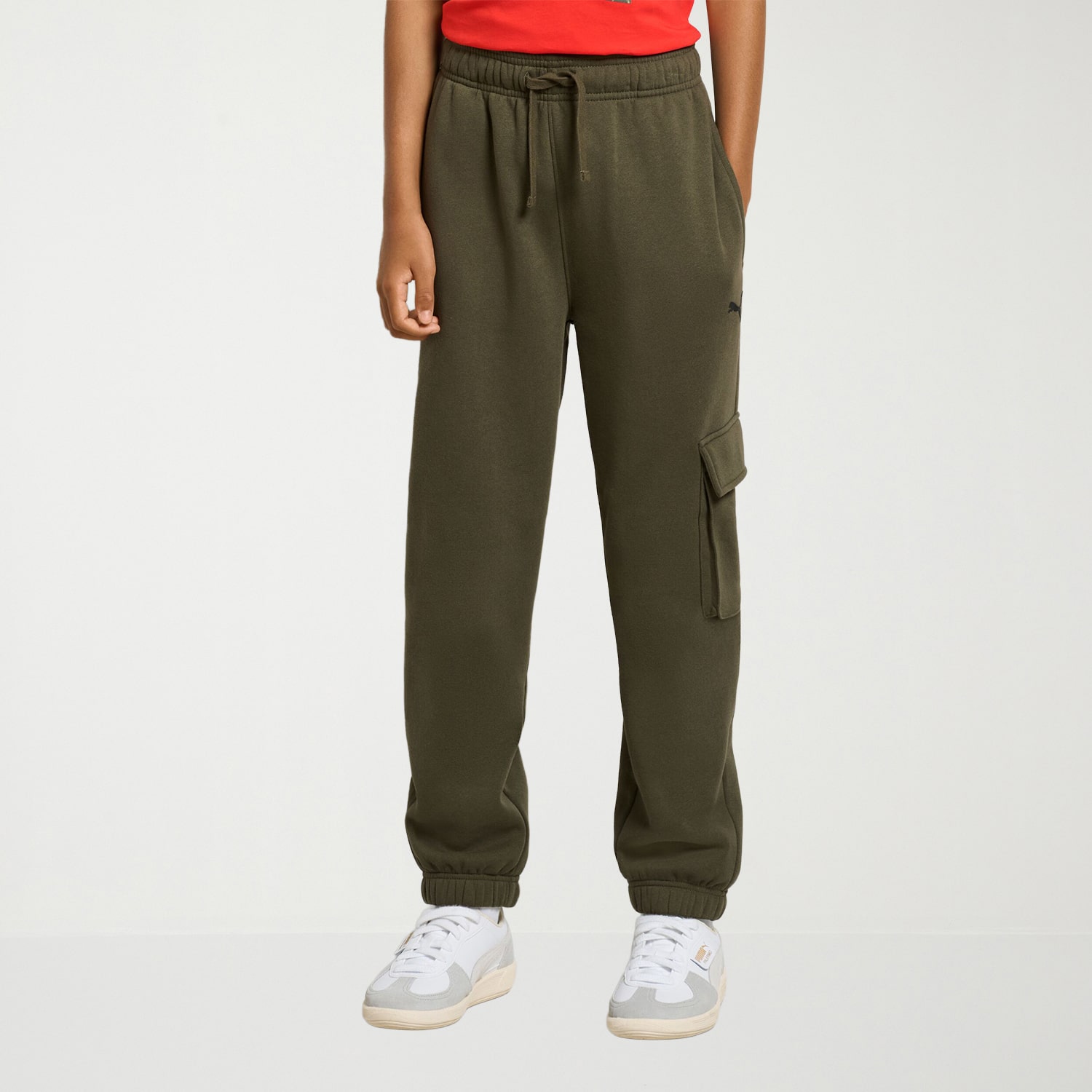 PUMA Big Kid Boys Mid Rise Cuffed Regular Fit Fleece Pull-On Pant