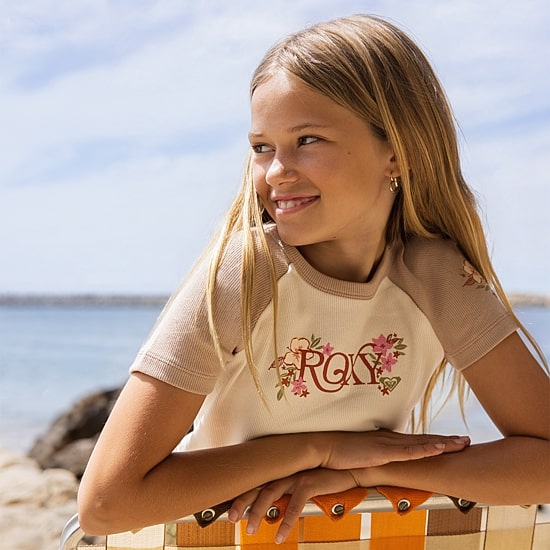 Roxy Big Kid Girls Crew Neck Short Sleeve Regular Fit Graphic T-Shirt