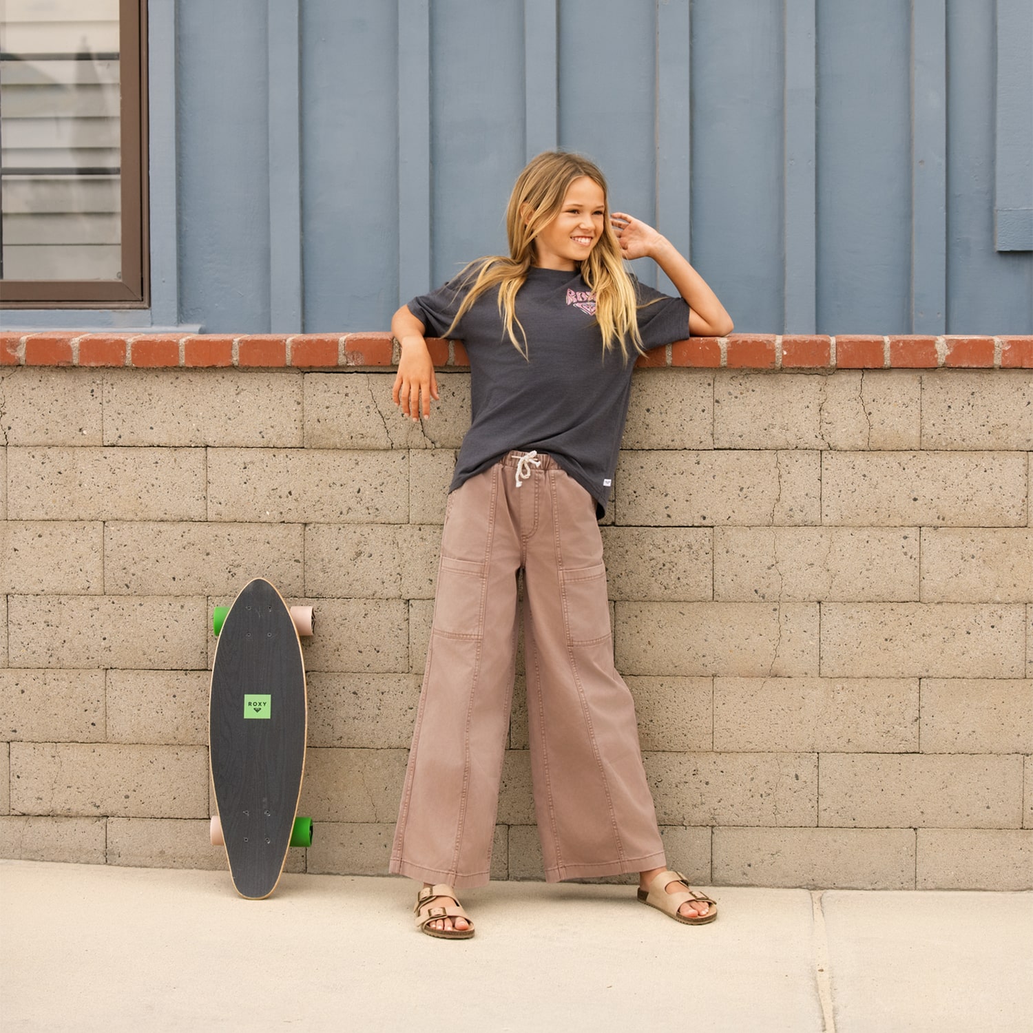 Roxy Big Kid Girls Mid Rise Wide Leg Cargo Pant