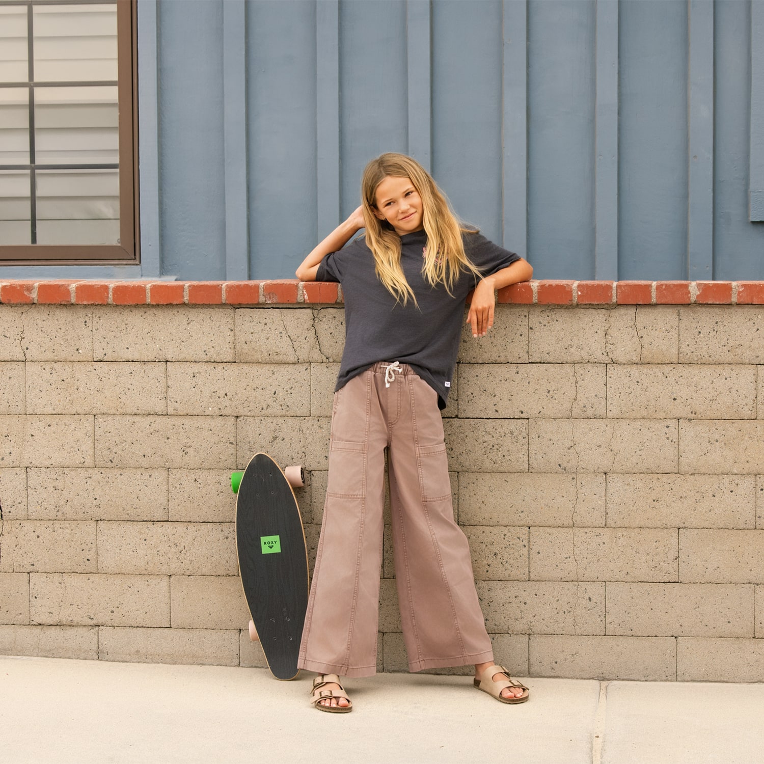 Roxy Big Kid Girls Mid Rise Wide Leg Cargo Pant