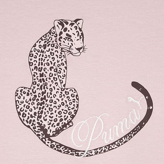 PUMA Big Kid Girls Round Neck Short Sleeve Classic Fit Graphic T-Shirt