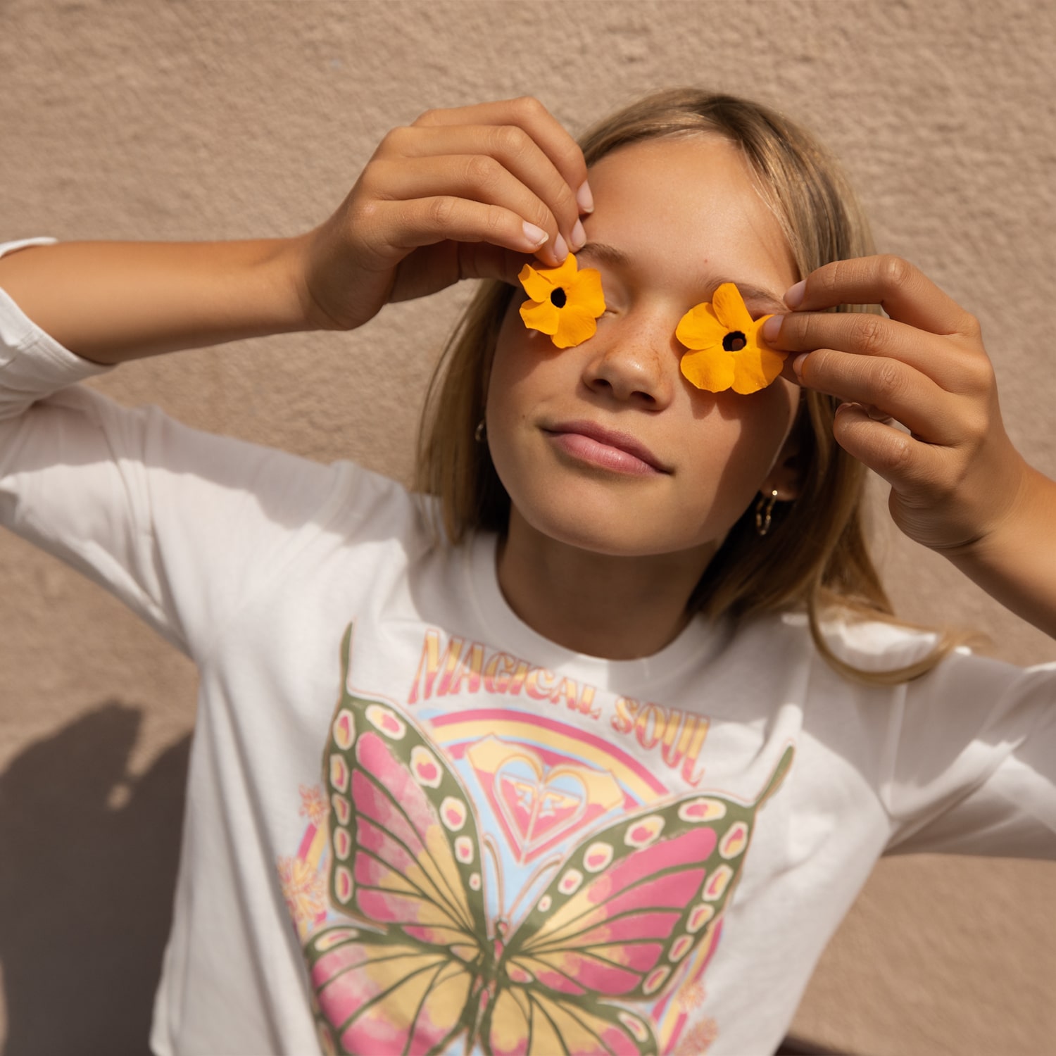 Roxy Big Kid Girls Crew Neck Short Sleeve Regular Fit Graphic T-Shirt