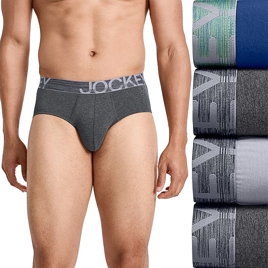 Jockey Active Stretch Mens 4 Pack Support Pouch Briefs 9129