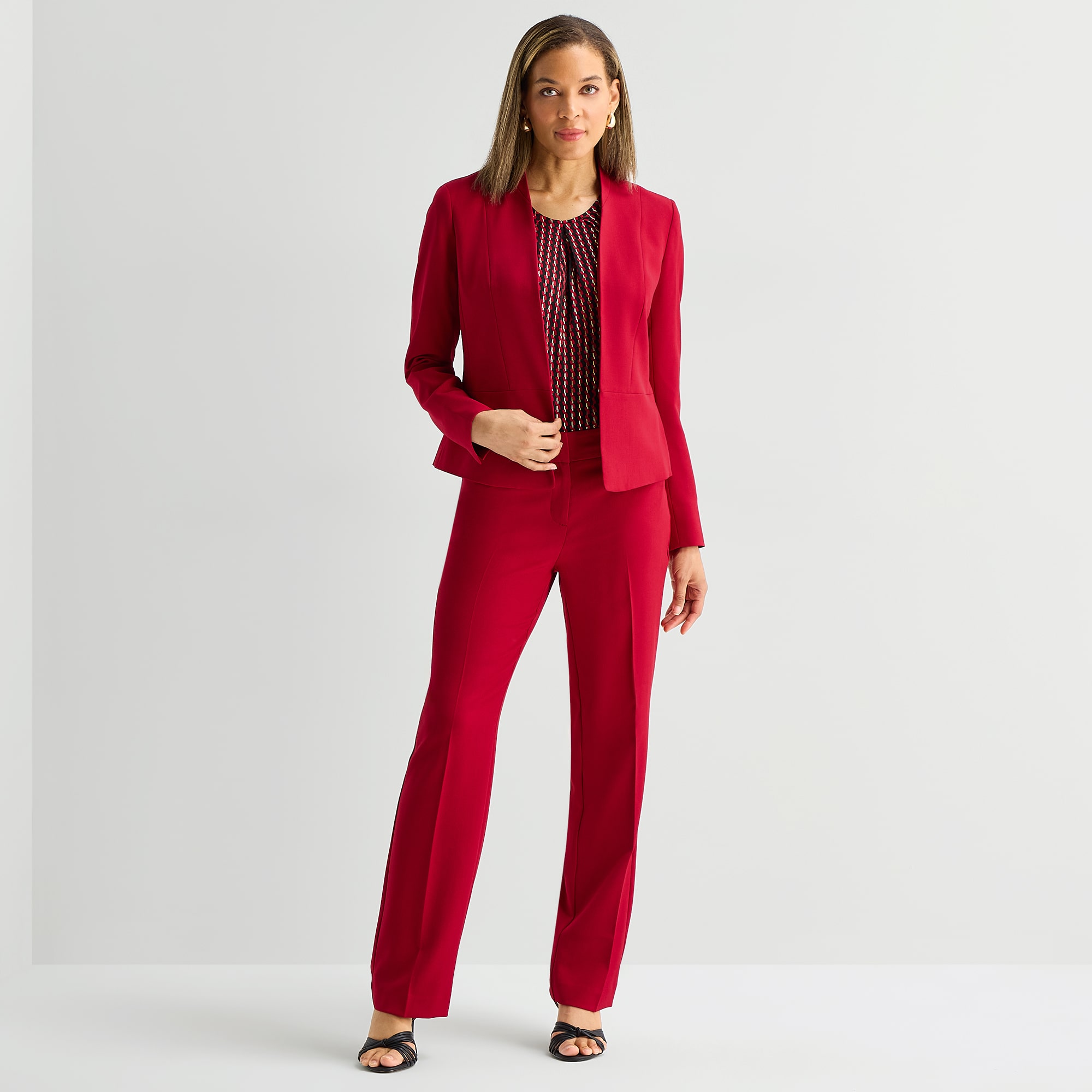 Black Label by Evan-Picone Womens Classic Fit Straight Suit Pant