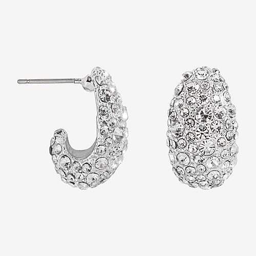 Bijoux Bar Womens Glass Drop Earrings In Silver