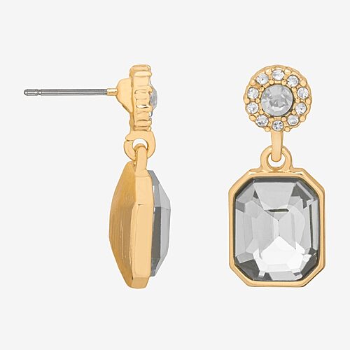 Bijoux Bar Womens Glass Drop Earrings In Yellow