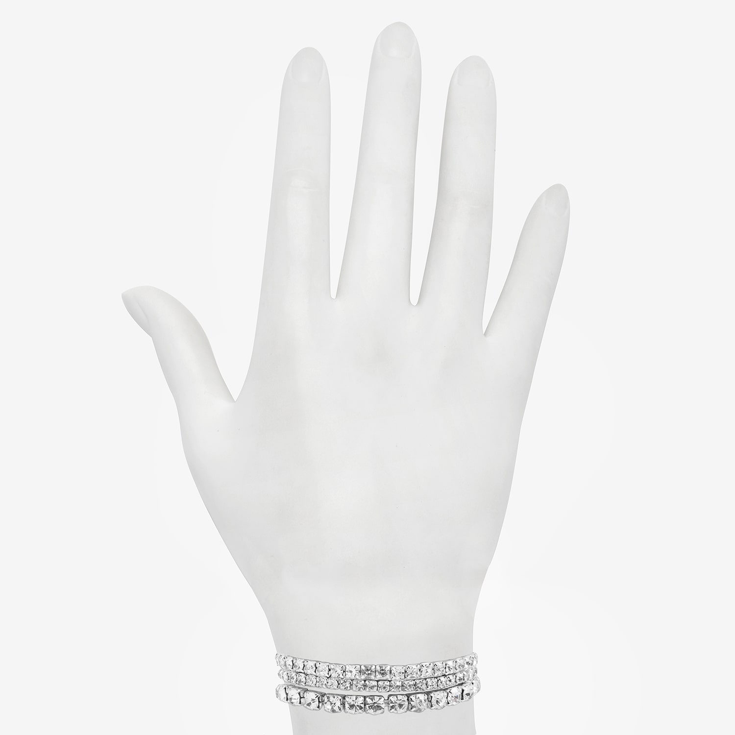 Bijoux Bar Womens 3-pc. Glass Stainless Steel Bracelet Set