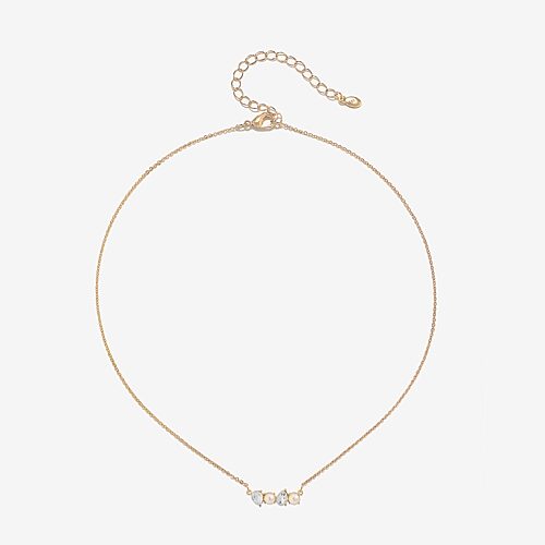Bijoux Bar Womens Glass Pear 16 Inch Pendant Necklace In Yellow