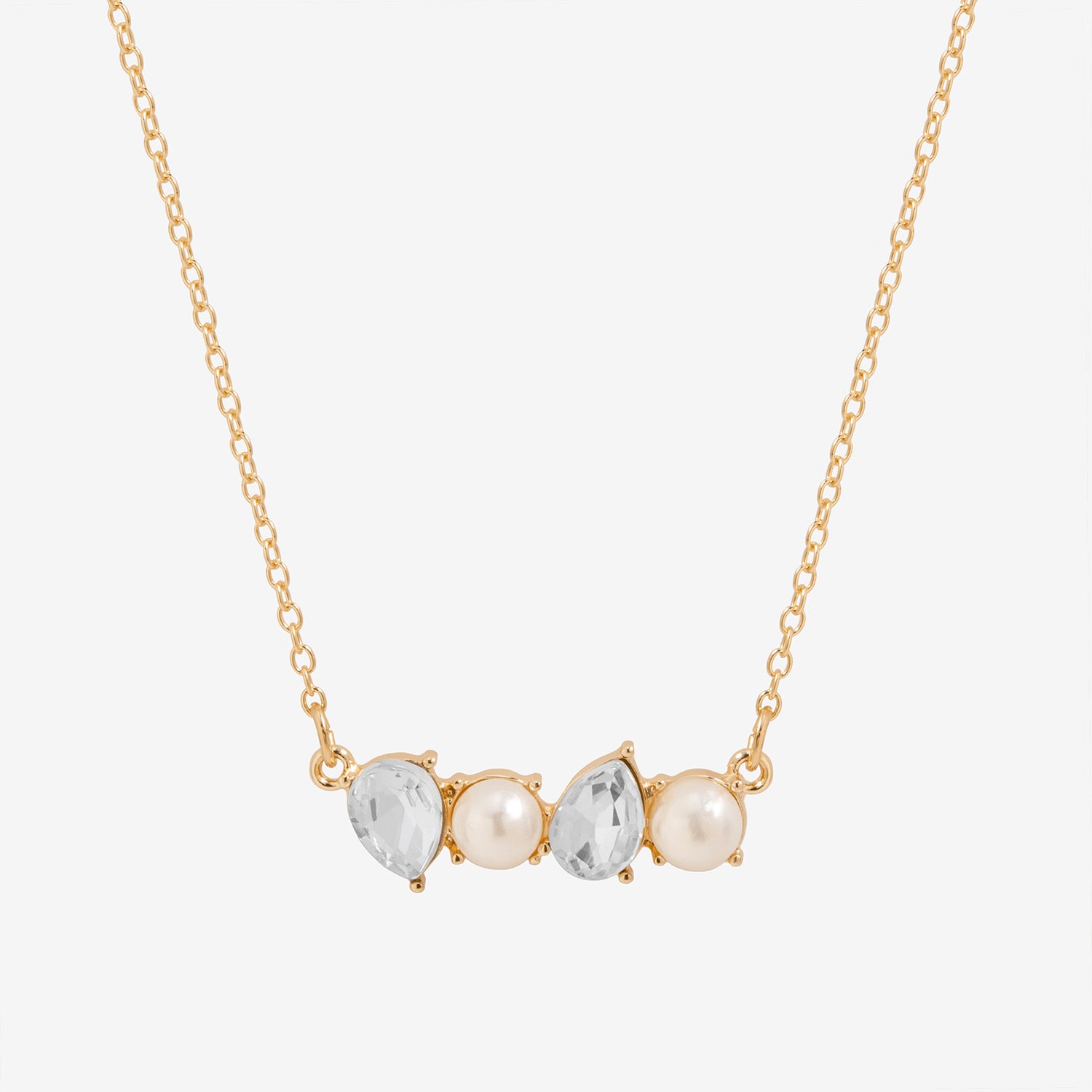 Bijoux Bar Womens Glass Pear 16 Inch Pendant Necklace