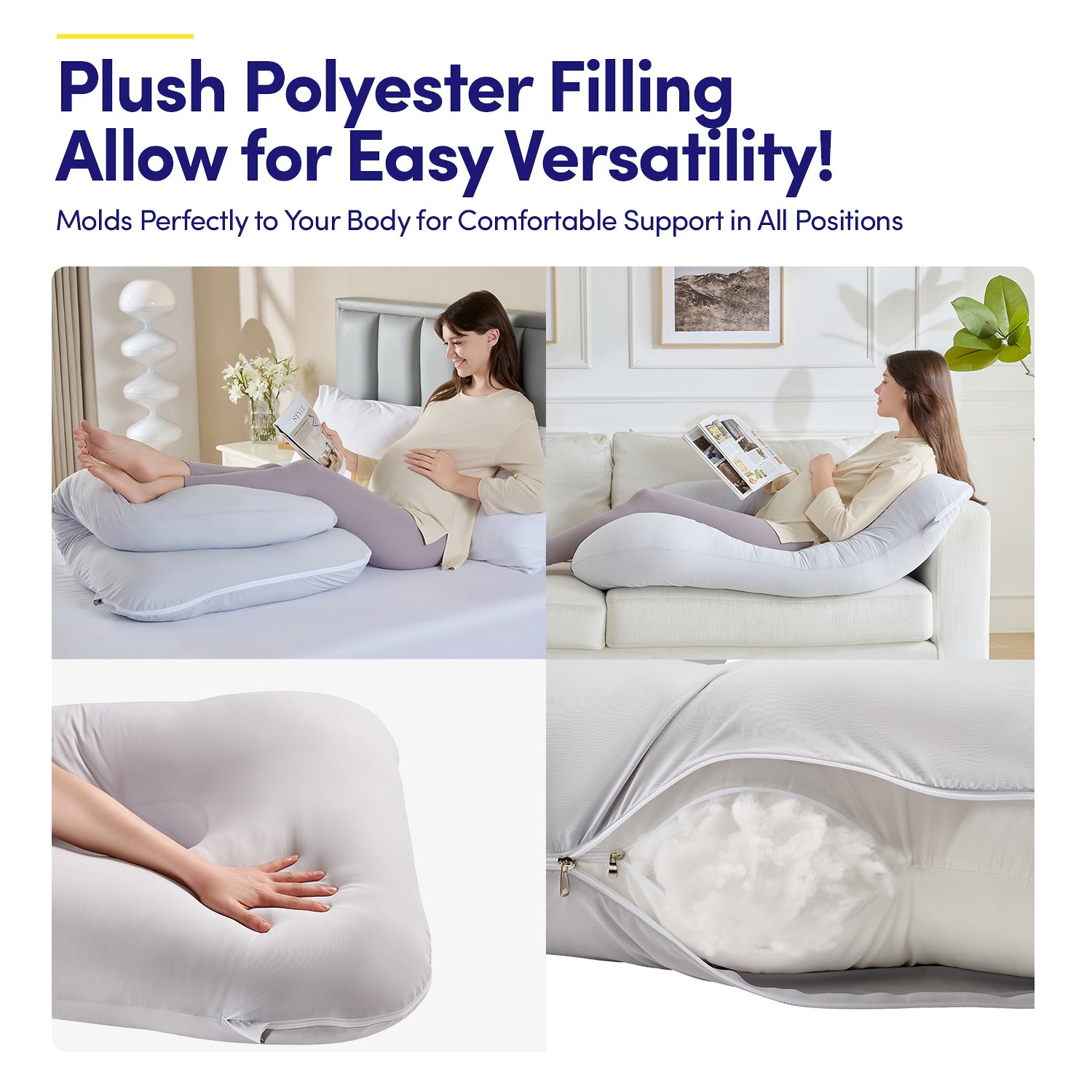 Sweet Home Collection Cooling Maternity Support Maternity Pillow