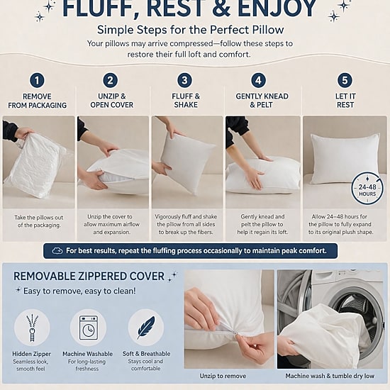 Sweet Home Collection Down Alternative Cooling Plush Bed Pillows 2PK