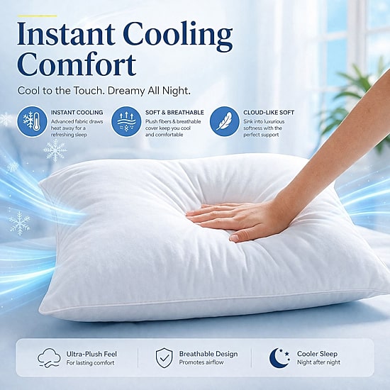 Sweet Home Collection Down Alternative Cooling Plush Bed Pillows 2PK