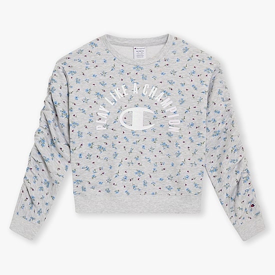 Champion Big Kid Girls Crew Neck Fleece Long Sleeve Sweatshirt