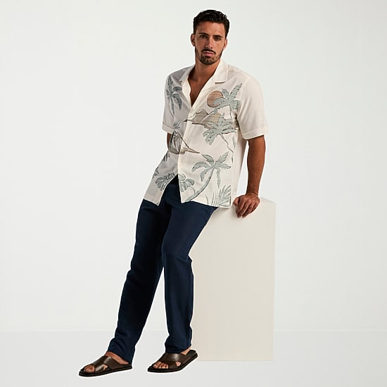 Cubavera Mens Short Sleeve Regular Fit Button-Down Shirt
