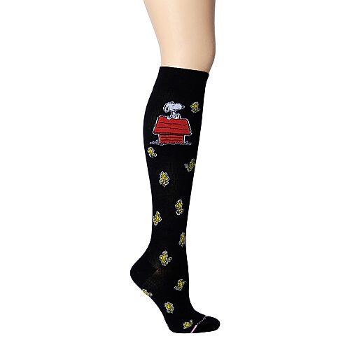 Dr Motion Dr.motion Womens Snoopy Knee High Socks In Black