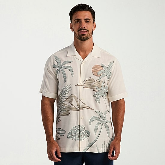 Cubavera Mens Short Sleeve Regular Fit Button-Down Shirt