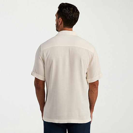 Cubavera Mens Short Sleeve Regular Fit Button-Down Shirt