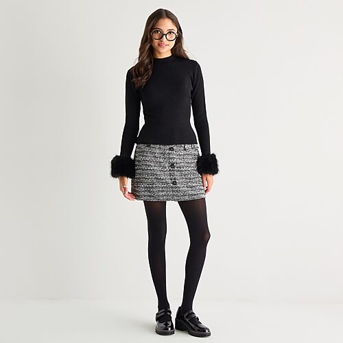 By & By By&by Womens Juniors Mini A-line Skirt In Black