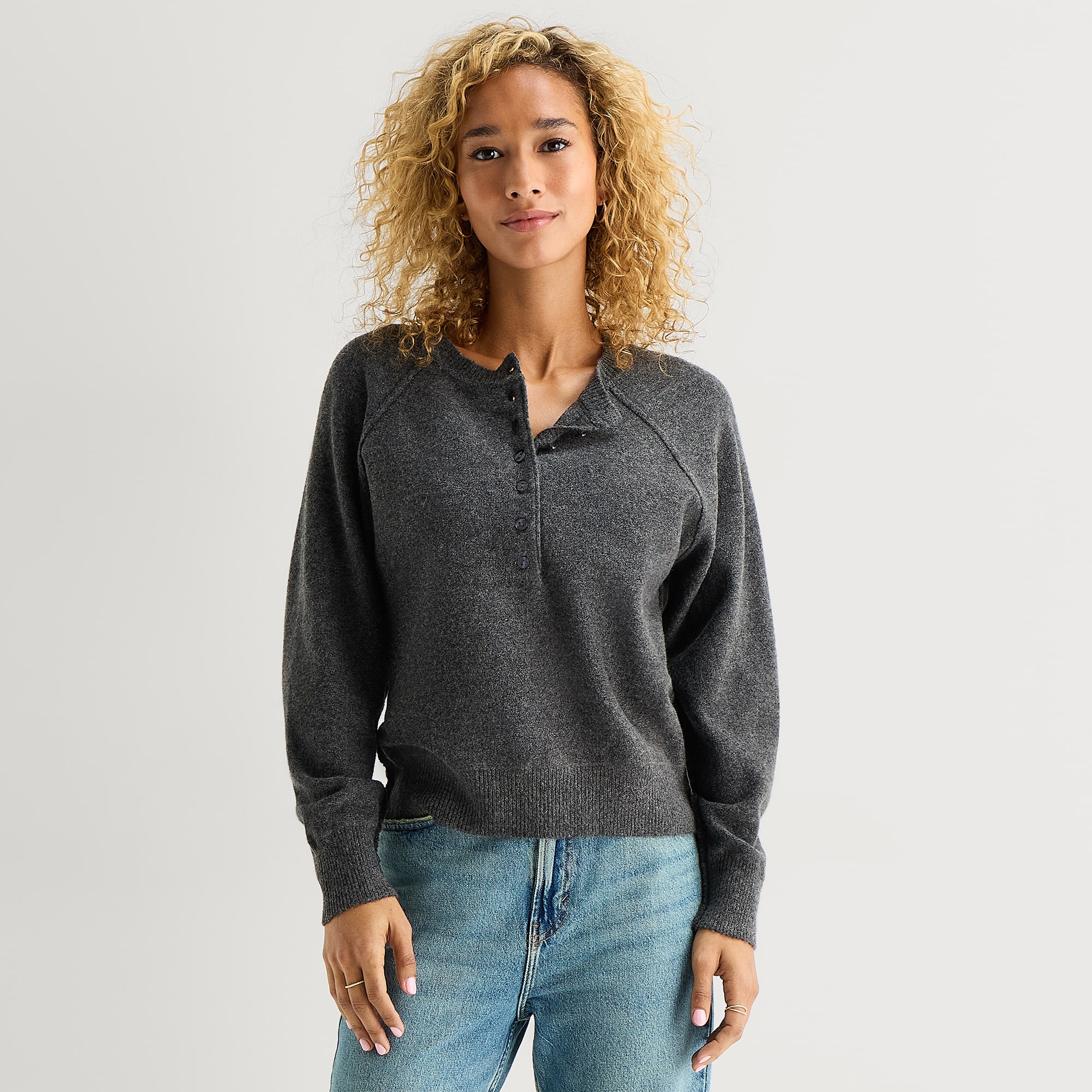 A.N.A Womens Crew Neck Long Sleeve Pullover Sweater