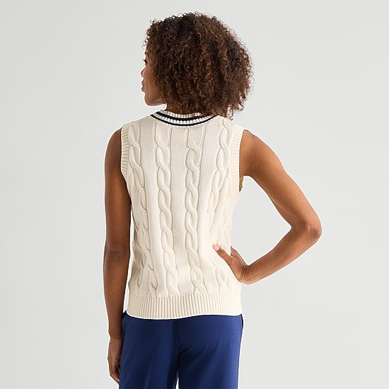St. John's Bay Womens V Neck Sleeveless Pullover Sweater