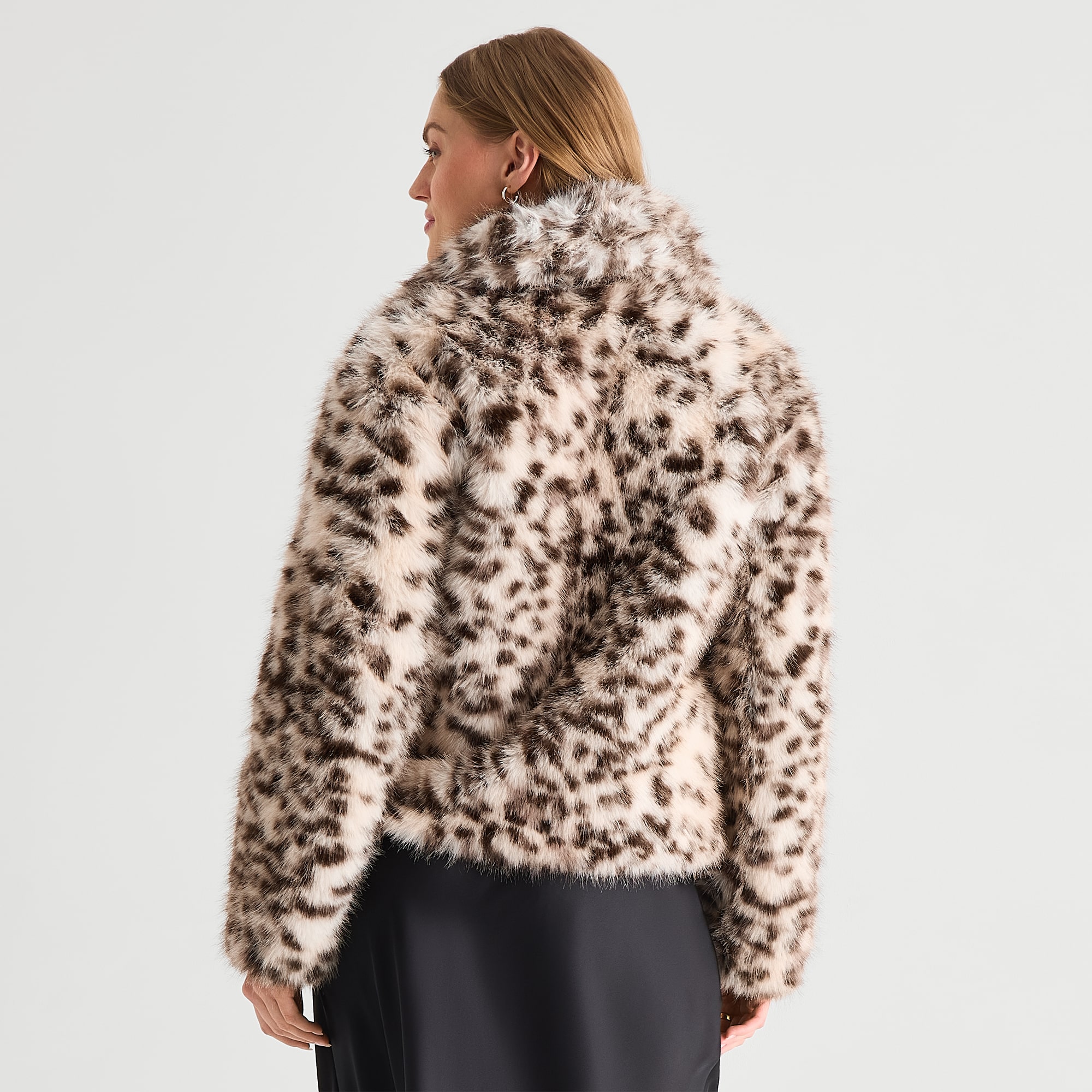 Worthington Womens Faux Fur Midweight Coat