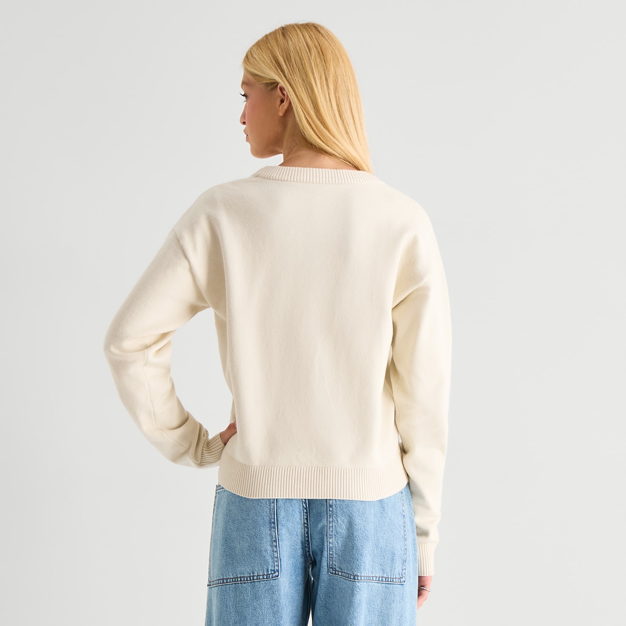 Snoopy Cardigan Womens Plunging Neck Long Sleeve Button Juniors