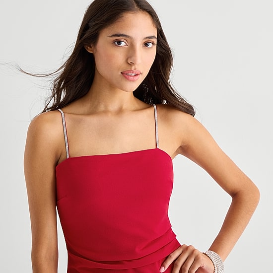 Emerald Sundae Womens Juniors Straight Neck Sleeveless Bodycon Dress