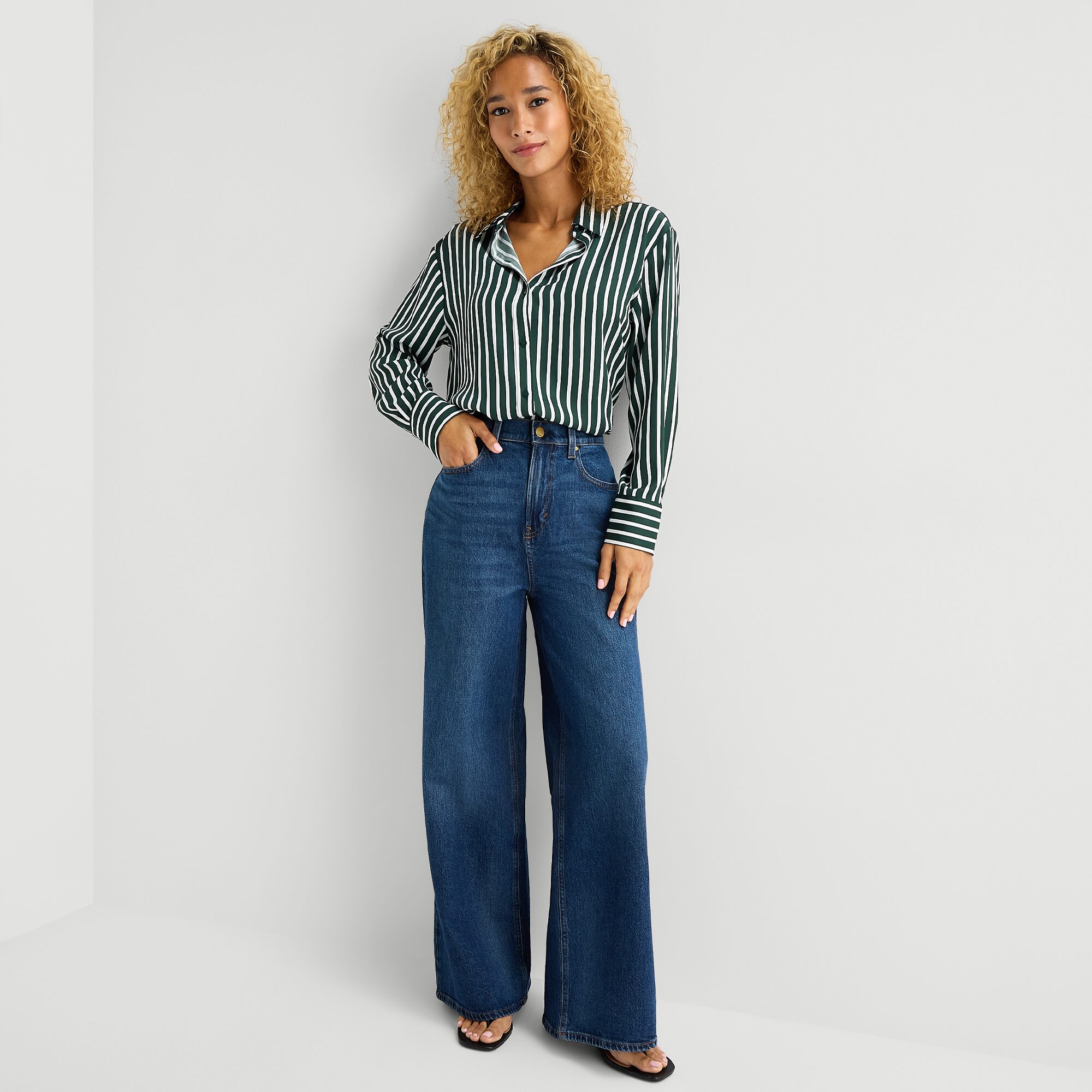 A.N.A Womens Cuffed Long Sleeve Regular Fit Button-Down Shirt