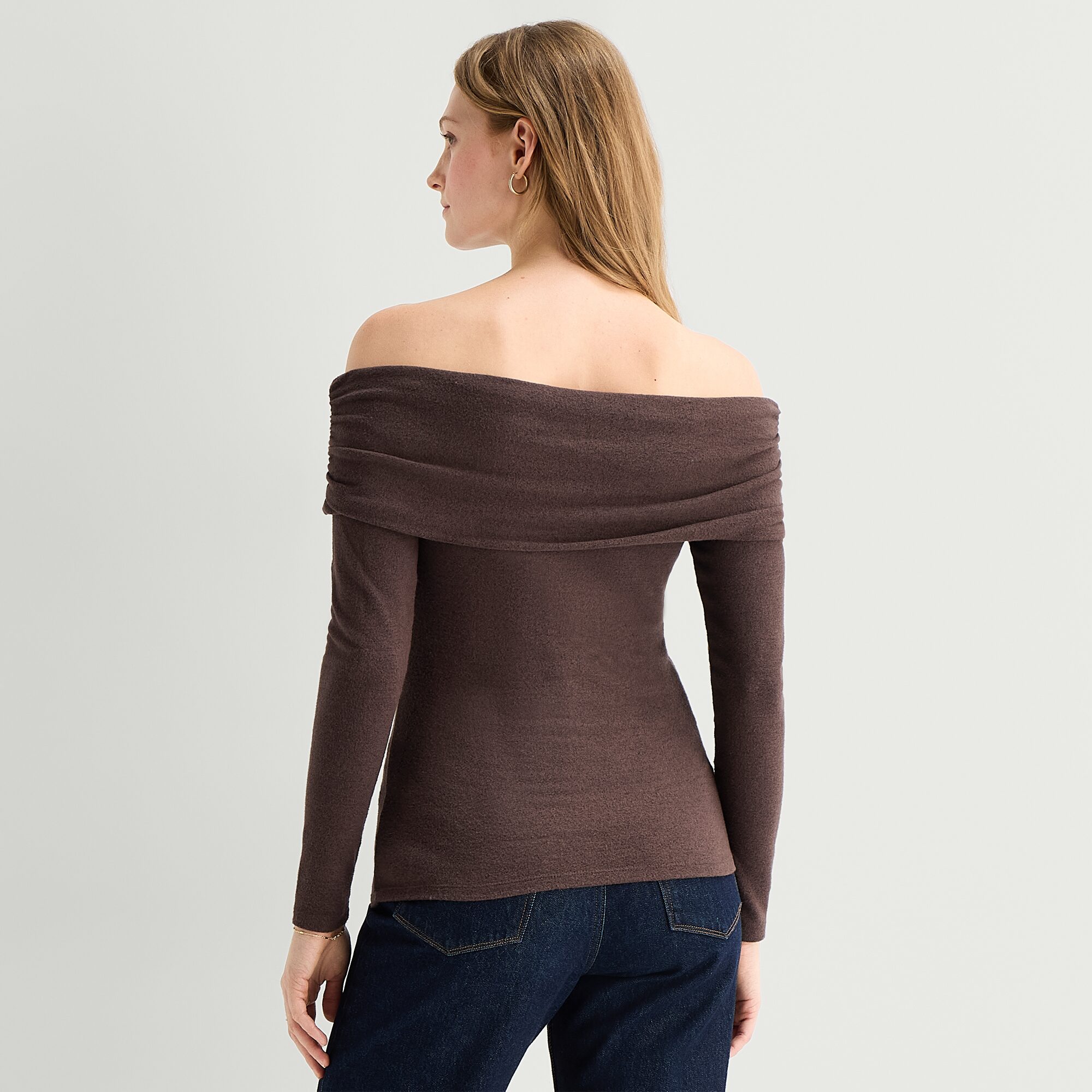 A.N.A Womens Asymmetrical Neck Long Sleeve T-Shirt