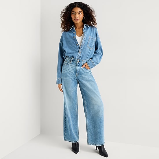 A.N.A Womens Cuffed Long Sleeve Regular Fit Button-Down Shirt
