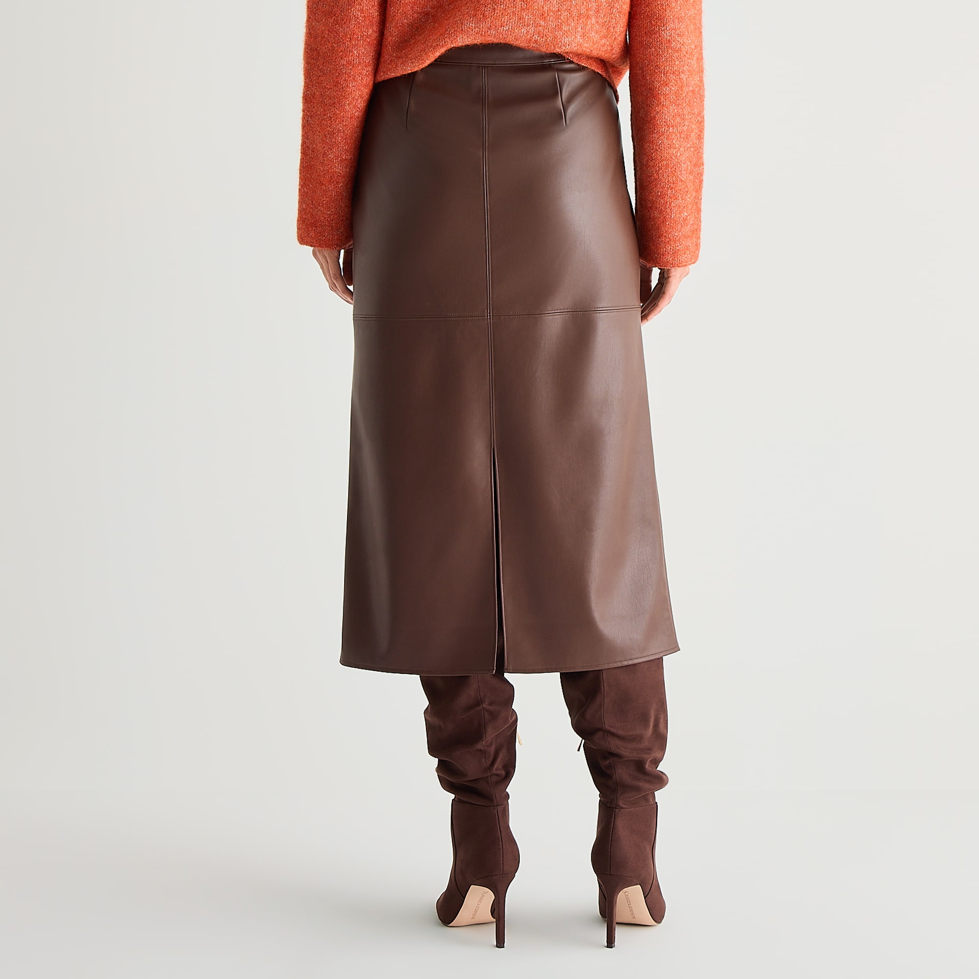 Worthington Womens Midi Faux Leather Pencil Skirt