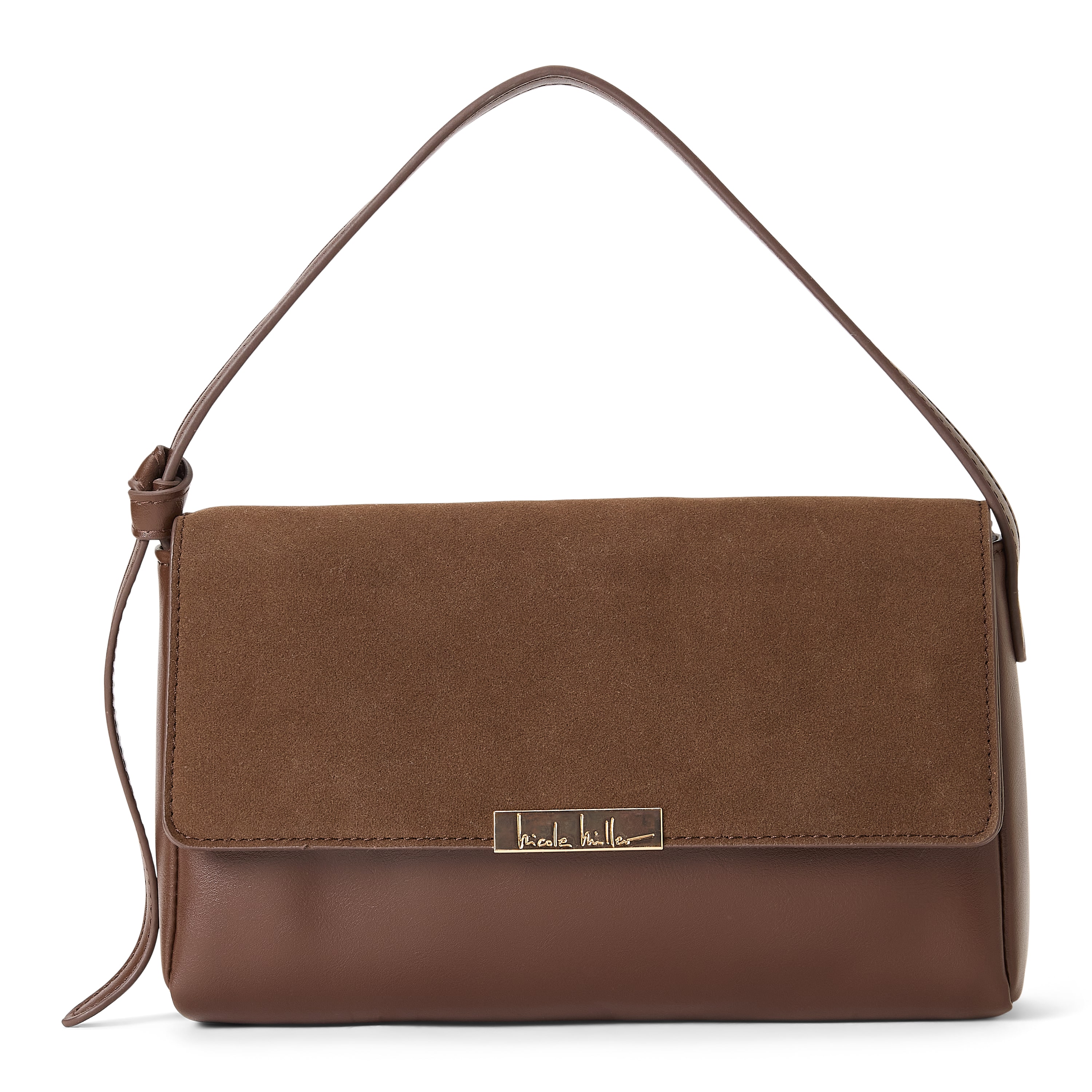 Nicole Miller Mixed Material Shoulder Bag