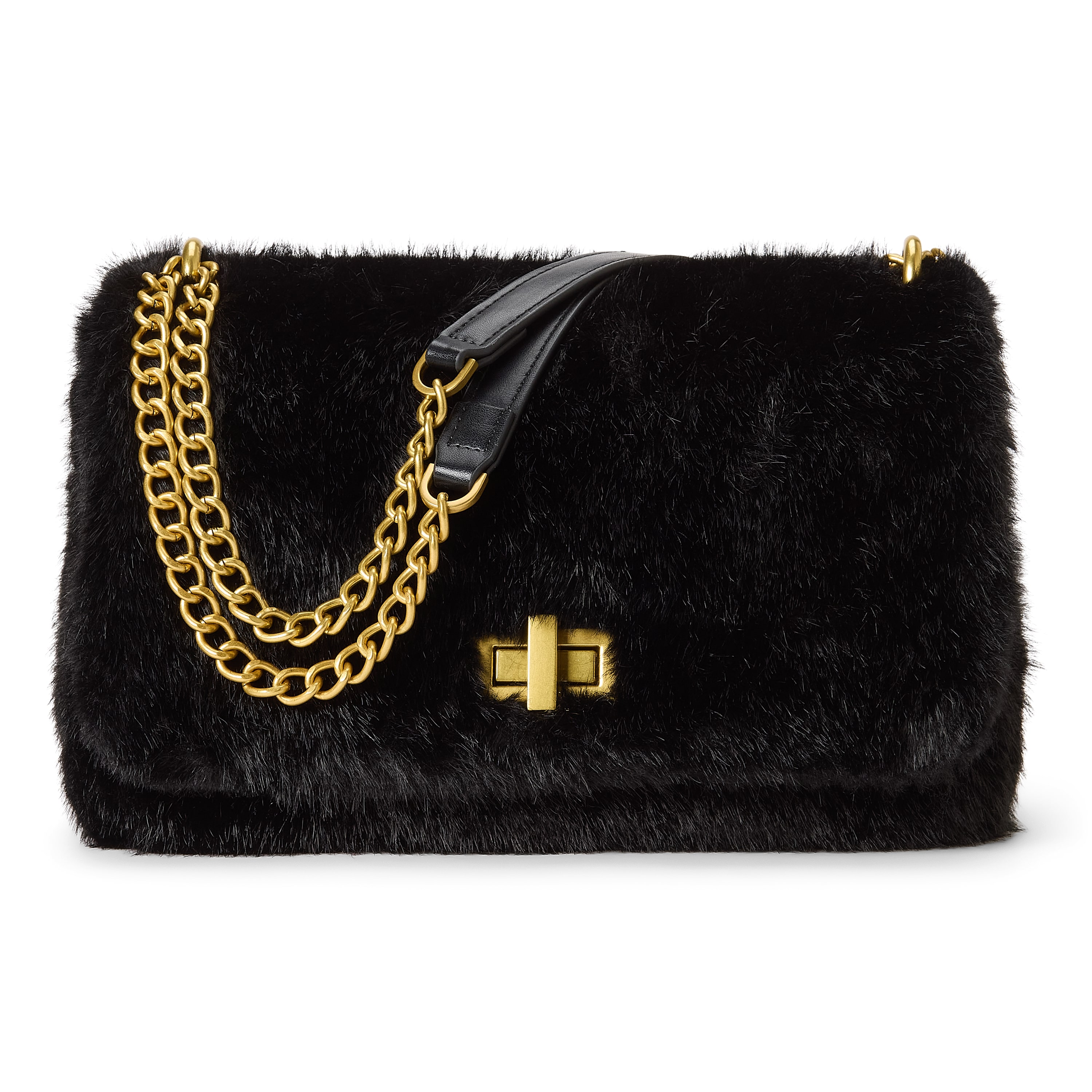 BCBGeneration Chain Faux Fur Shoulder Bag