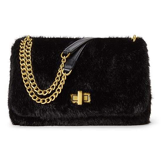 BCBGeneration Chain Faux Fur Shoulder Bag