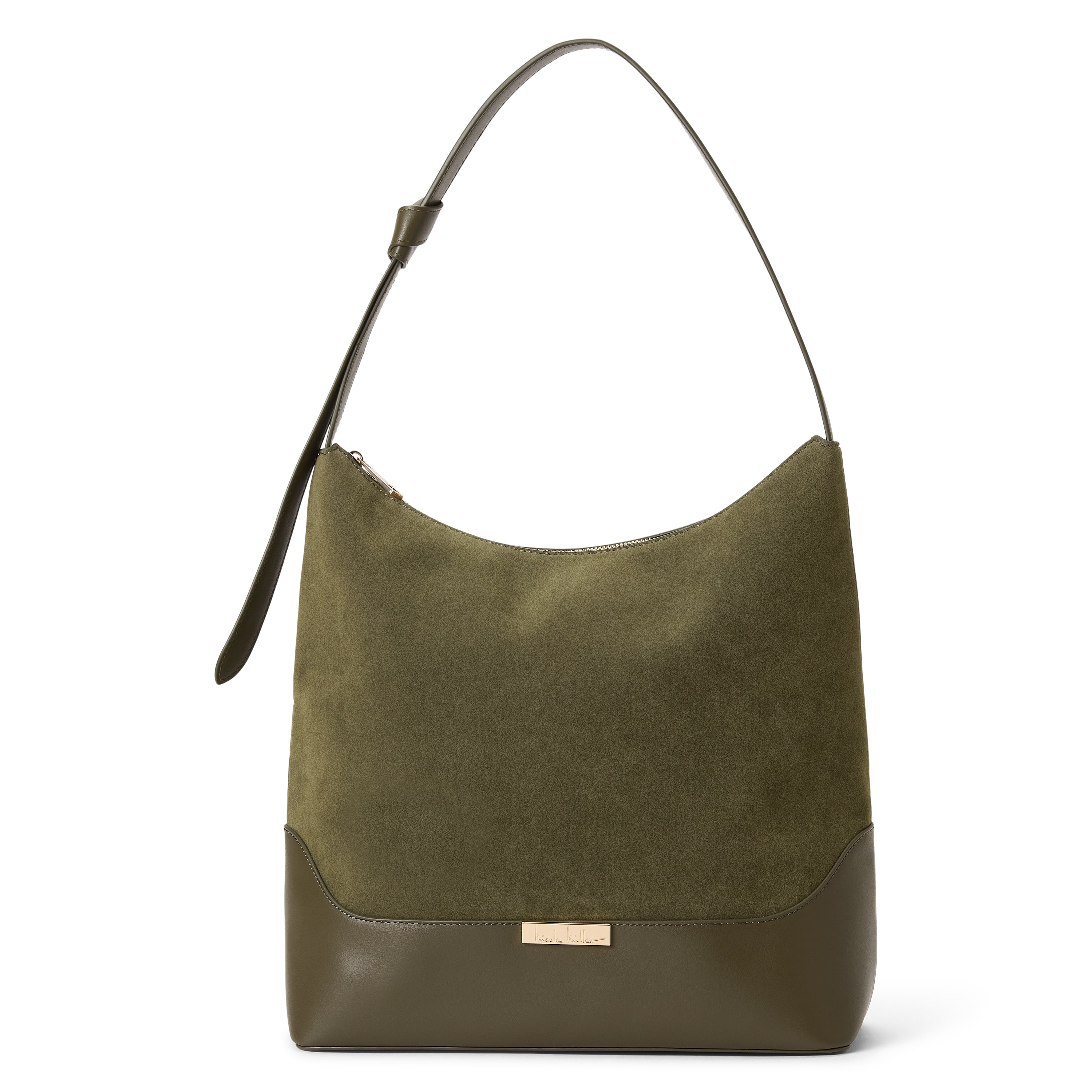 Nicole Miller Mixed Material Hobo Bag