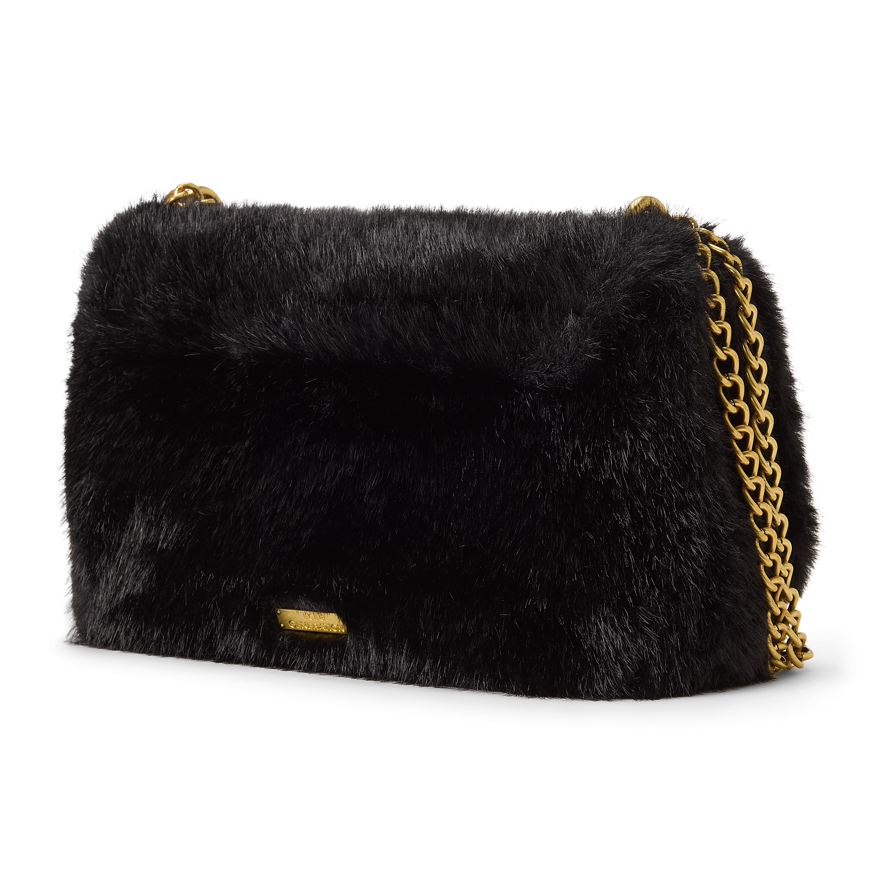 BCBGeneration Chain Faux Fur Shoulder Bag