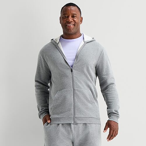 Xersion Sweatshirt Mens Long Sleeve Zipper Active Big And Tall Hoodie In Gray