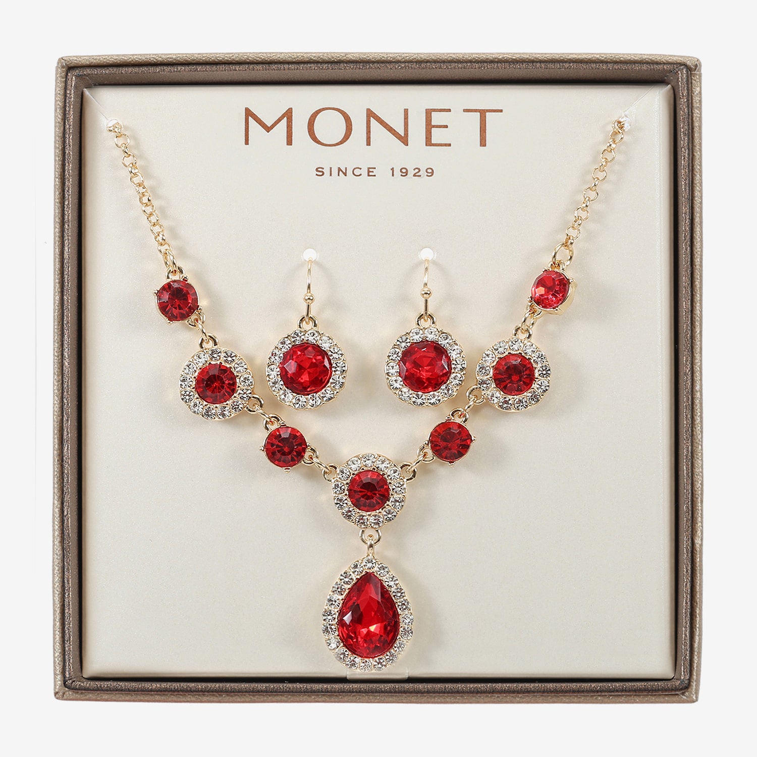 Monet Jewelry Womens Glass Round 2-pc. Jewelry Set