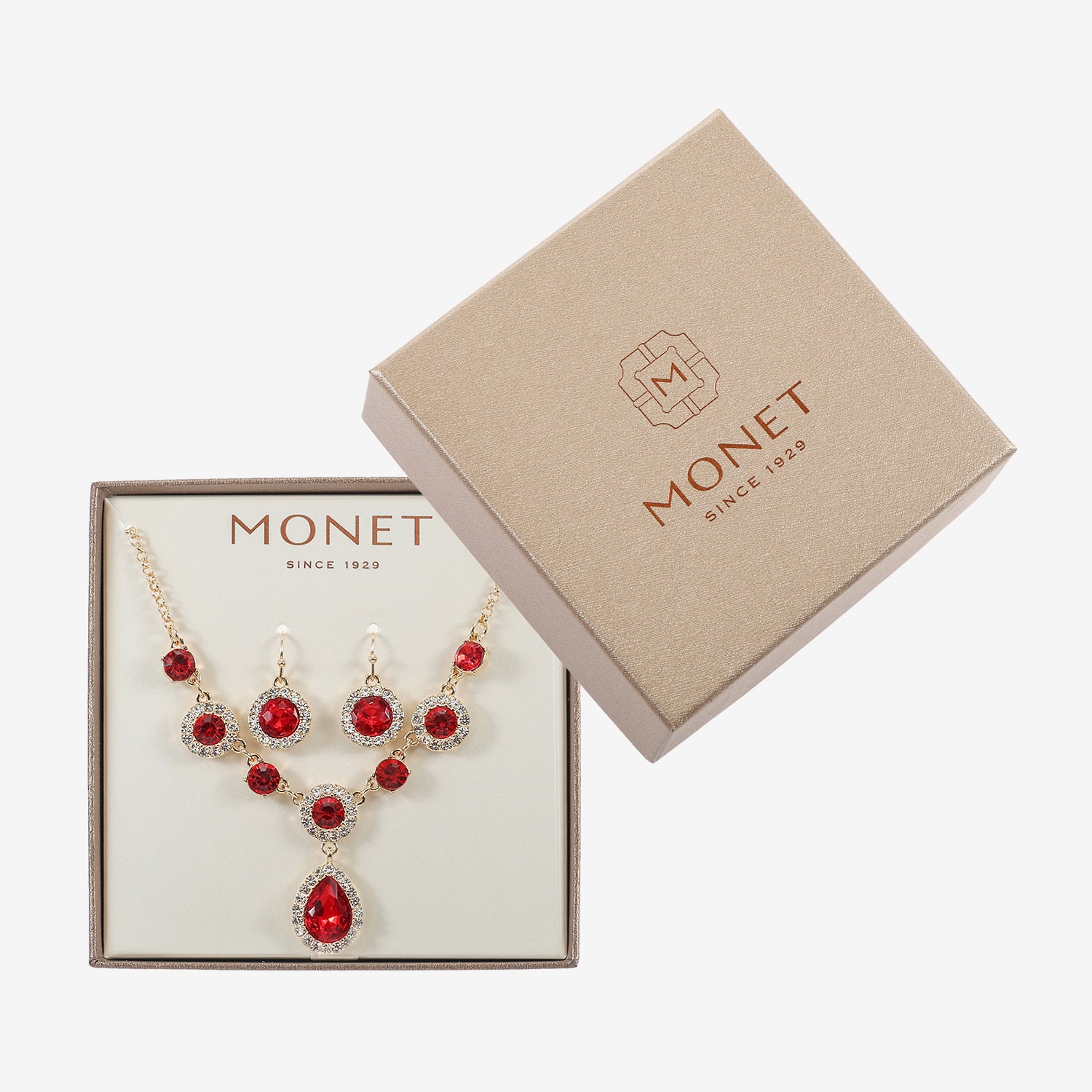 Monet Jewelry Womens Glass Round 2-pc. Jewelry Set