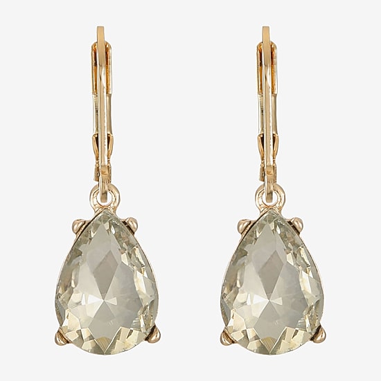 Monet Jewelry Womens Brown Glass Drop Earrings