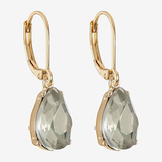 Monet Jewelry Womens Brown Glass Drop Earrings