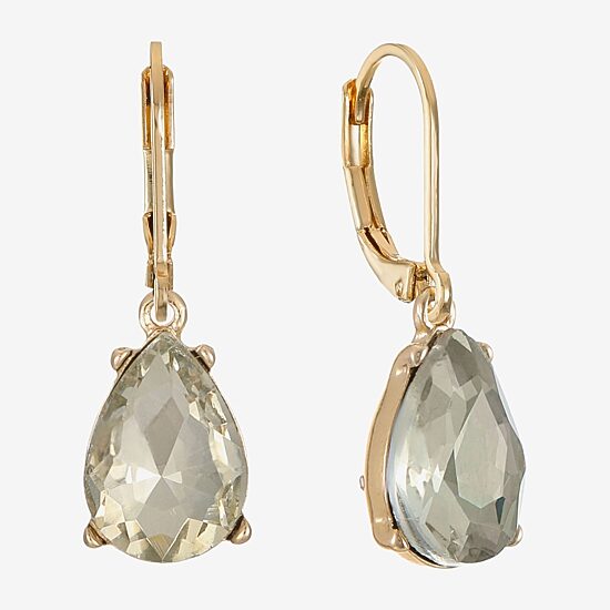 Monet Jewelry Womens Brown Glass Drop Earrings