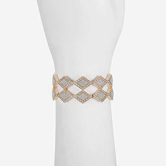 Monet Jewelry Womens Glass Diamond Stretch Bracelet