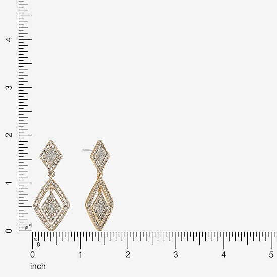 Monet Jewelry Womens Glass Diamond Hypoallergenic Drop Earrings